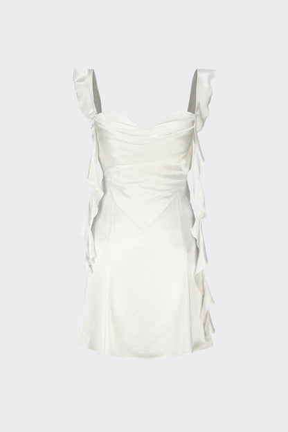 Nana Jacqueline Karina Dress: White Mini Dress for Engagement Party White