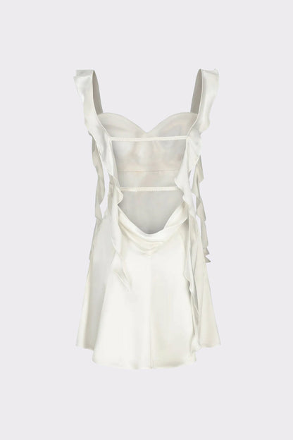 Nana Jacqueline Karina Dress: White Mini Dress for Engagement Party White
