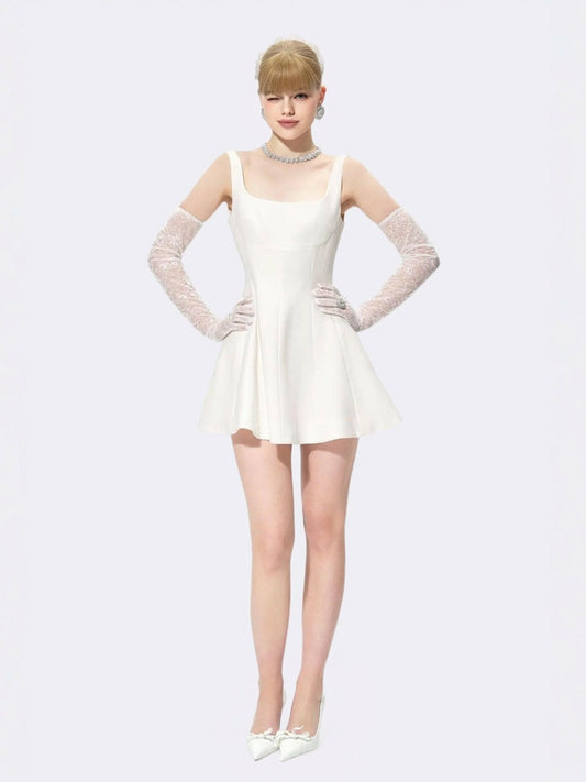 Nana Jacqueline Marianne Dress: White Mini Dress for Bridal Shower White