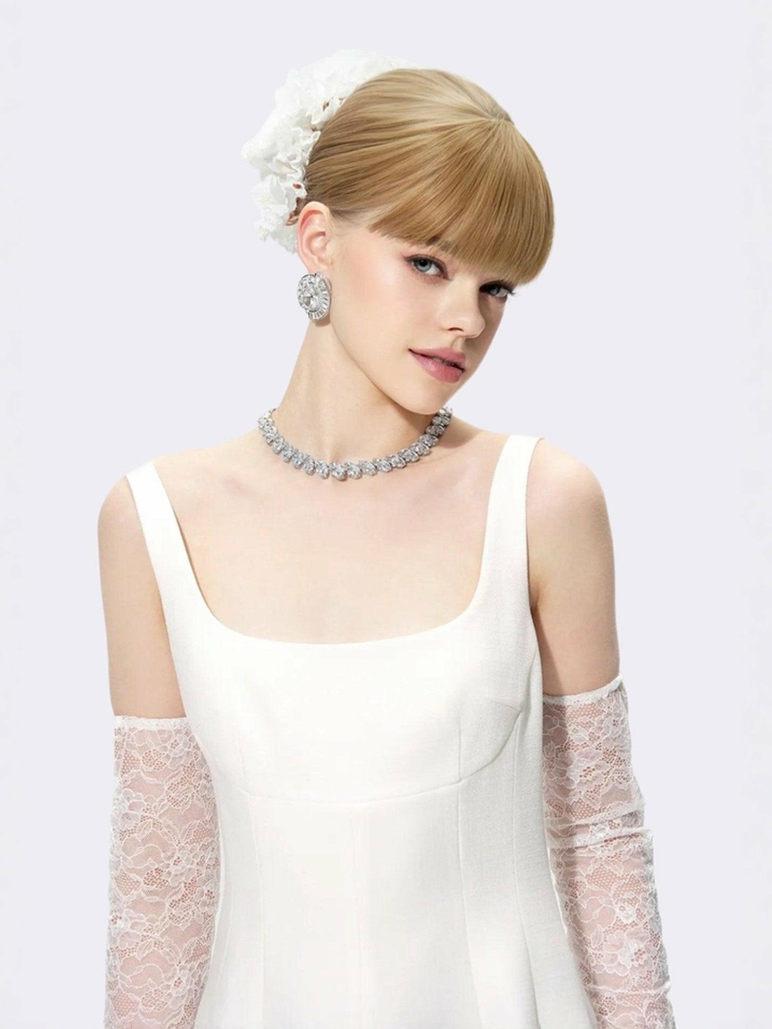 Nana Jacqueline Marianne Dress: White Mini Dress for Bridal Shower White