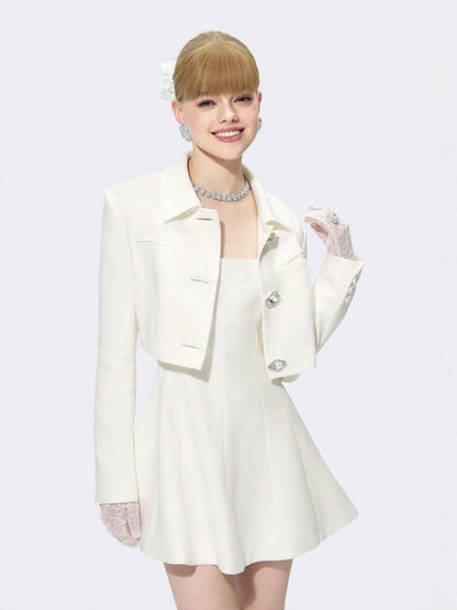 Nana Jacqueline Marianne Dress: White Mini Dress for Bridal Shower White