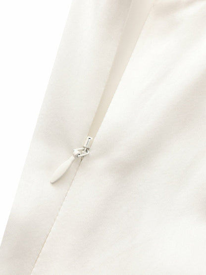 Nana Jacqueline Lila Satin Mini Dress: White Mini Dress for Bridal Shower White