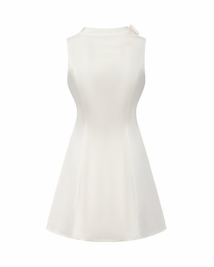 Nana Jacqueline Lila Satin Mini Dress: White Mini Dress for Bridal Shower White