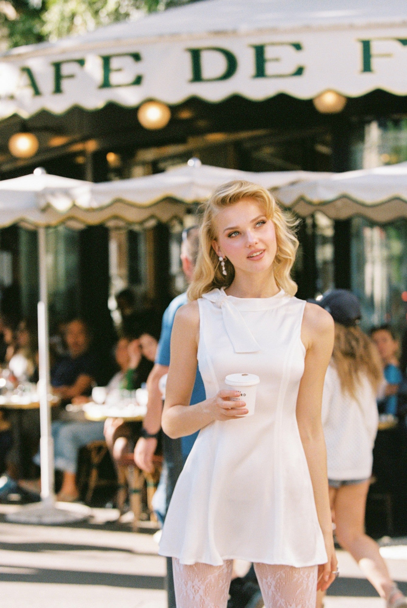 Nana Jacqueline Lila Satin Mini Dress: White Mini Dress for Bridal Shower White