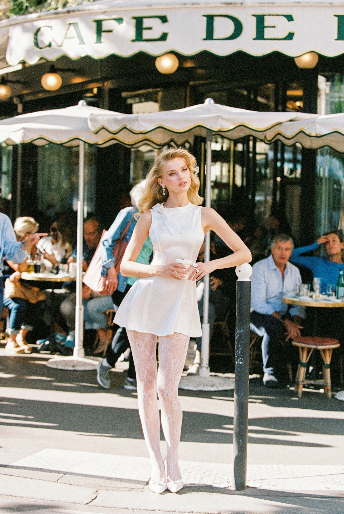 Nana Jacqueline Lila Satin Mini Dress: White Mini Dress for Bridal Shower White