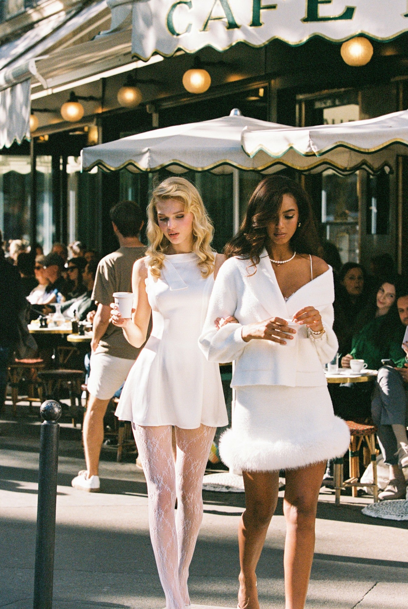 Nana Jacqueline Lila Satin Mini Dress: White Mini Dress for Bridal Shower White