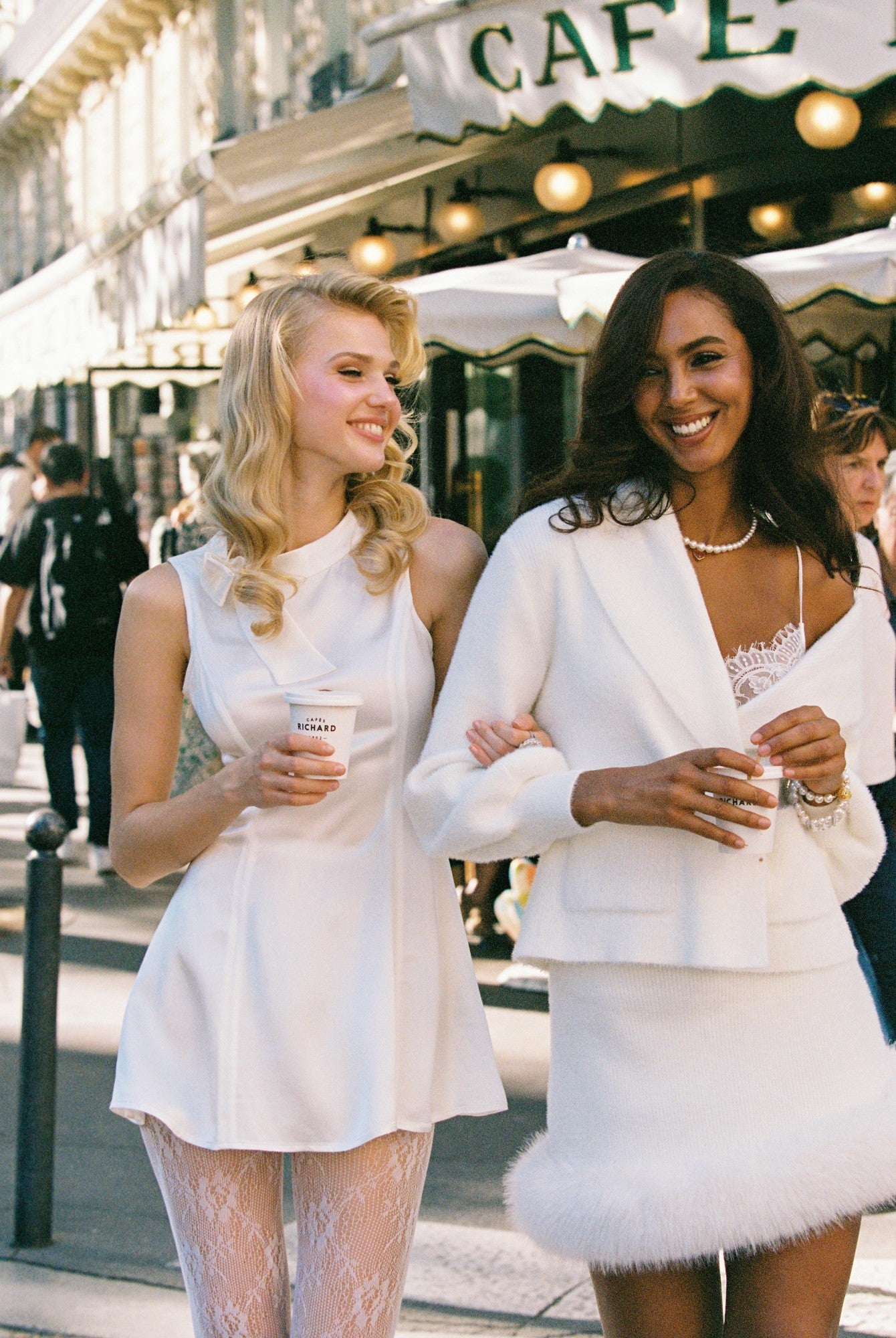 Nana Jacqueline Lila Satin Mini Dress: White Mini Dress for Bridal Shower White