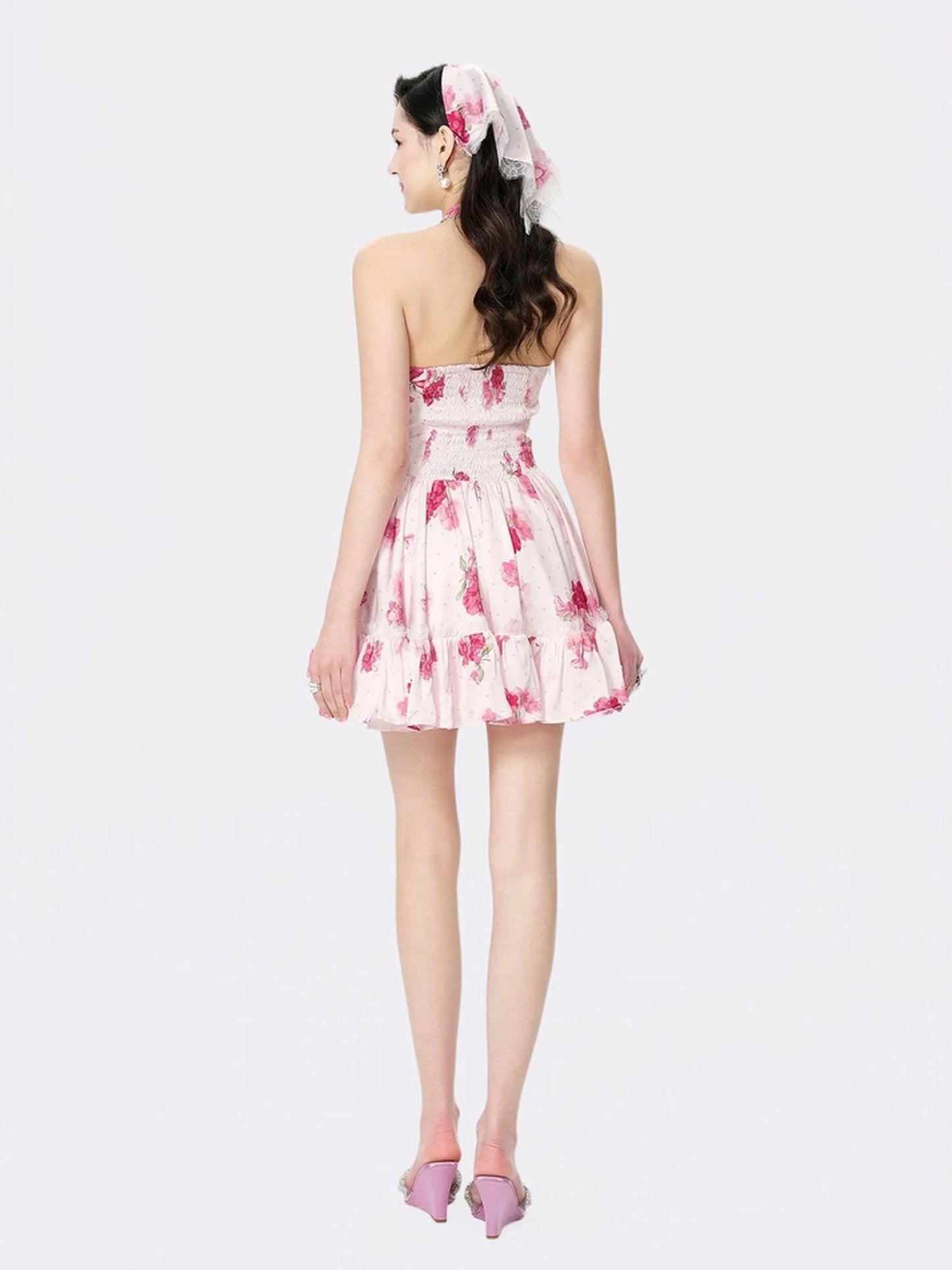 Nana Jacqueline Rosaline Dress: Pink Mini Dress for Garden Party Pink
