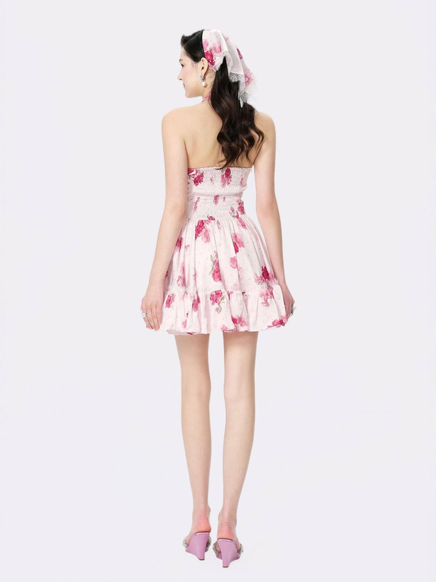Nana Jacqueline Rosaline Dress: Pink Mini Dress for Garden Party Pink