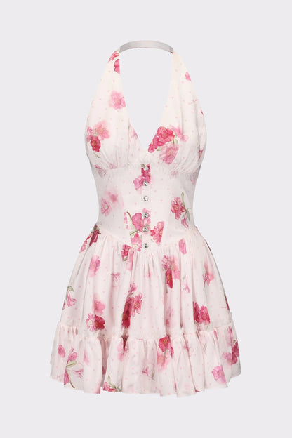 Nana Jacqueline Rosaline Dress: Pink Mini Dress for Garden Party Pink