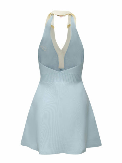 Nana Jacqueline Samantha Knit Dress: Blue Mini Dress for Country Club Brunch Blue