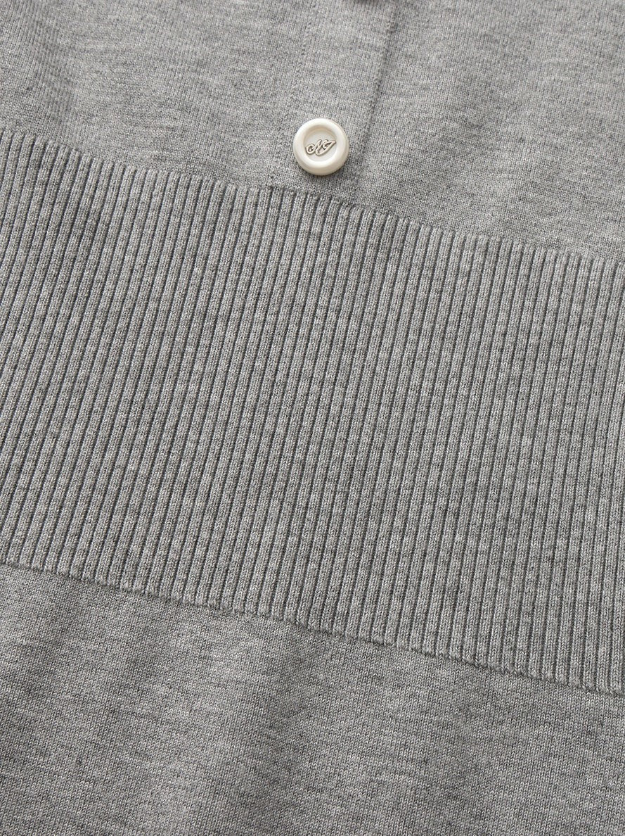 Nana Jacqueline Grey Contrast-Trim Knit Mini Dress Grey