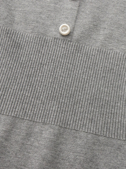 Nana Jacqueline Grey Contrast-Trim Knit Mini Dress Grey