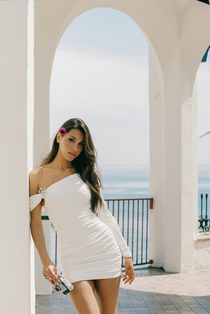 Nana Jacqueline Marlene Dress: White Mini Dress for Bridal Shower White