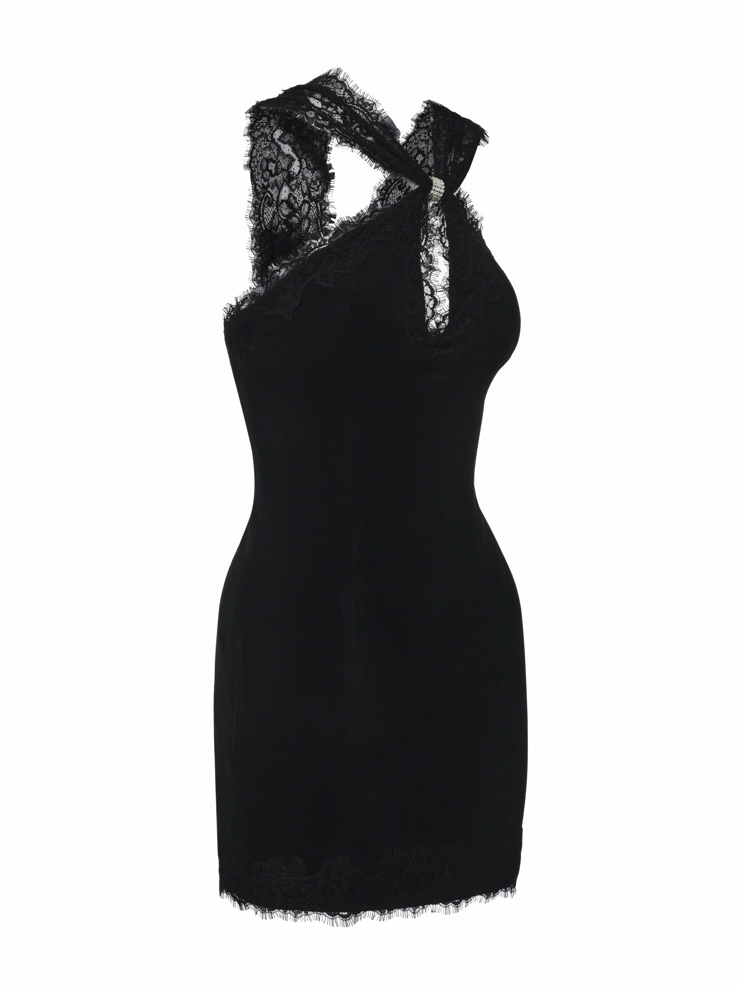 Nana Jacqueline Nina Cutout Lace Bodycon Black Dress Black