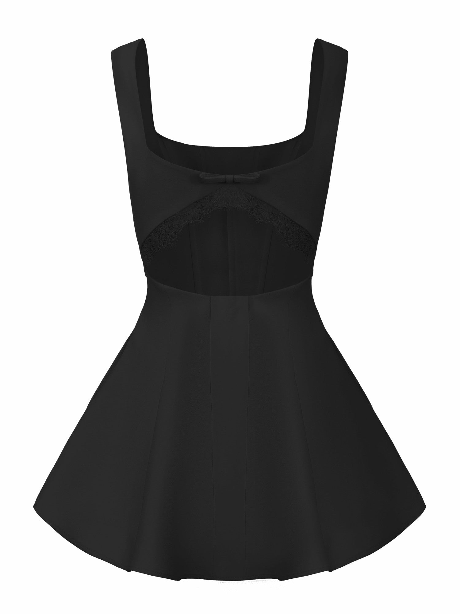 Nana Jacqueline Eliza Square-Neck Black Dress Black