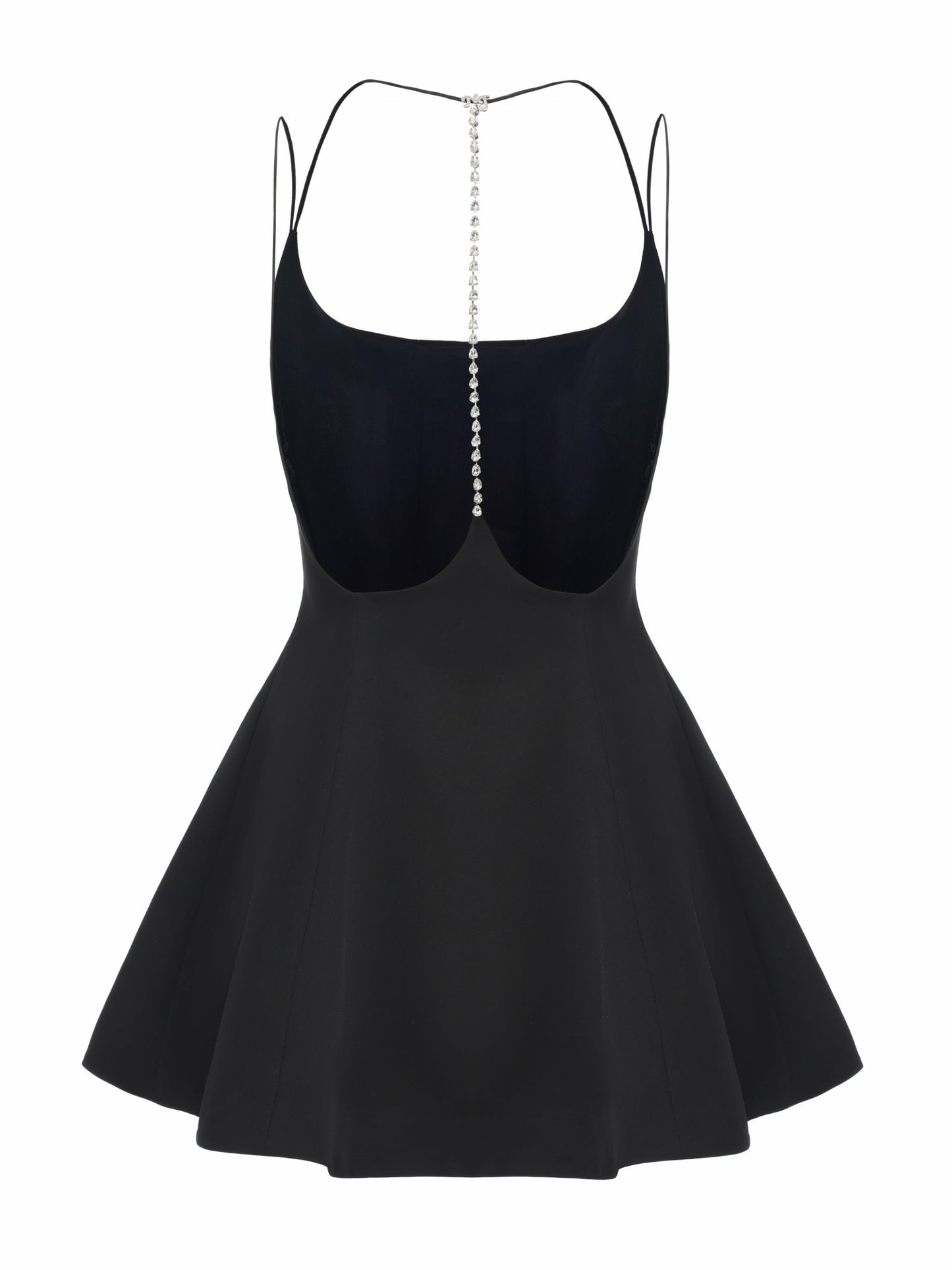 Nana Jacqueline Giana Open-Back Crystal-Chain Black Dress Black