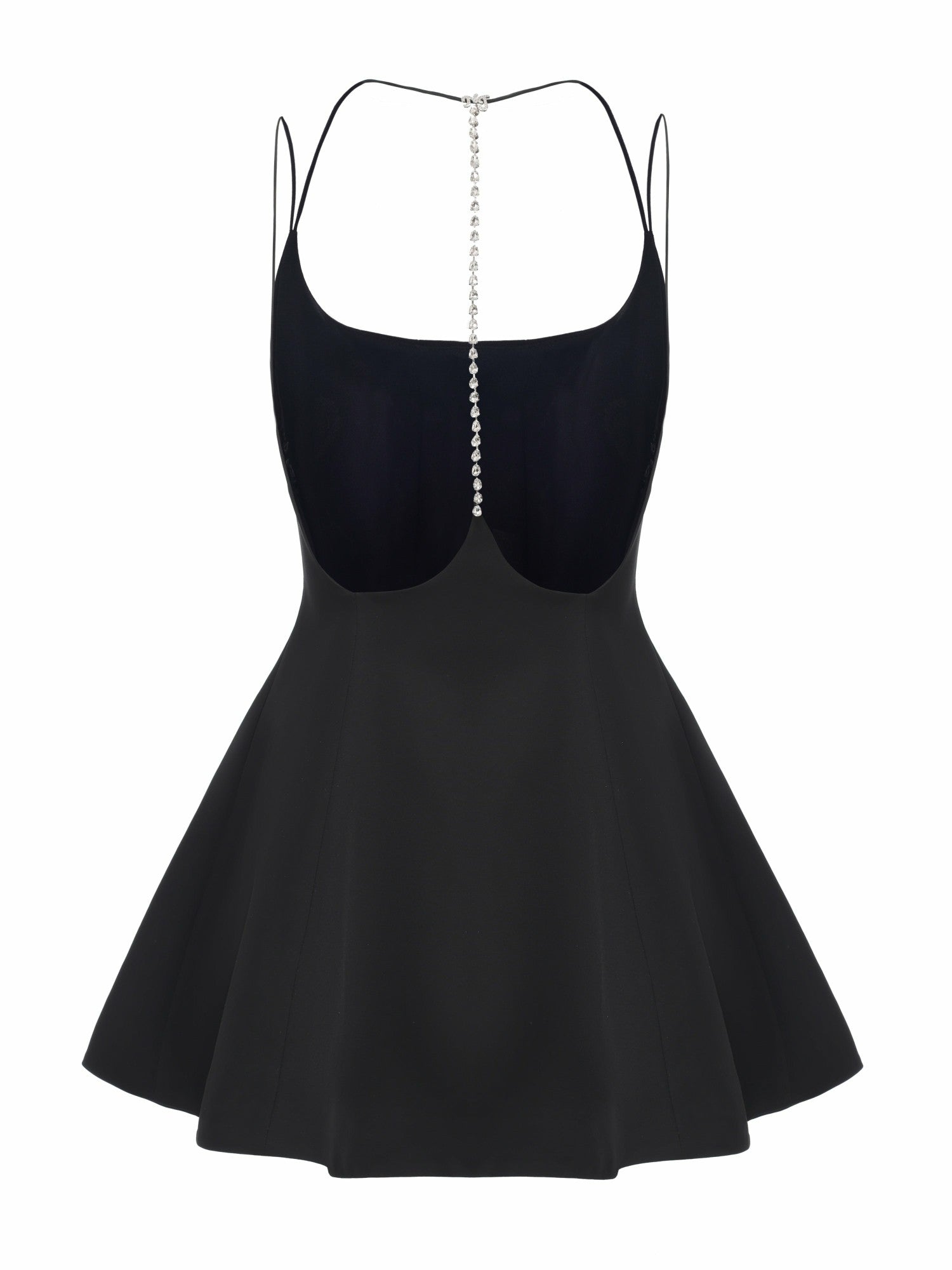 Nana Jacqueline Giana Open-Back Crystal-Chain Black Dress Black