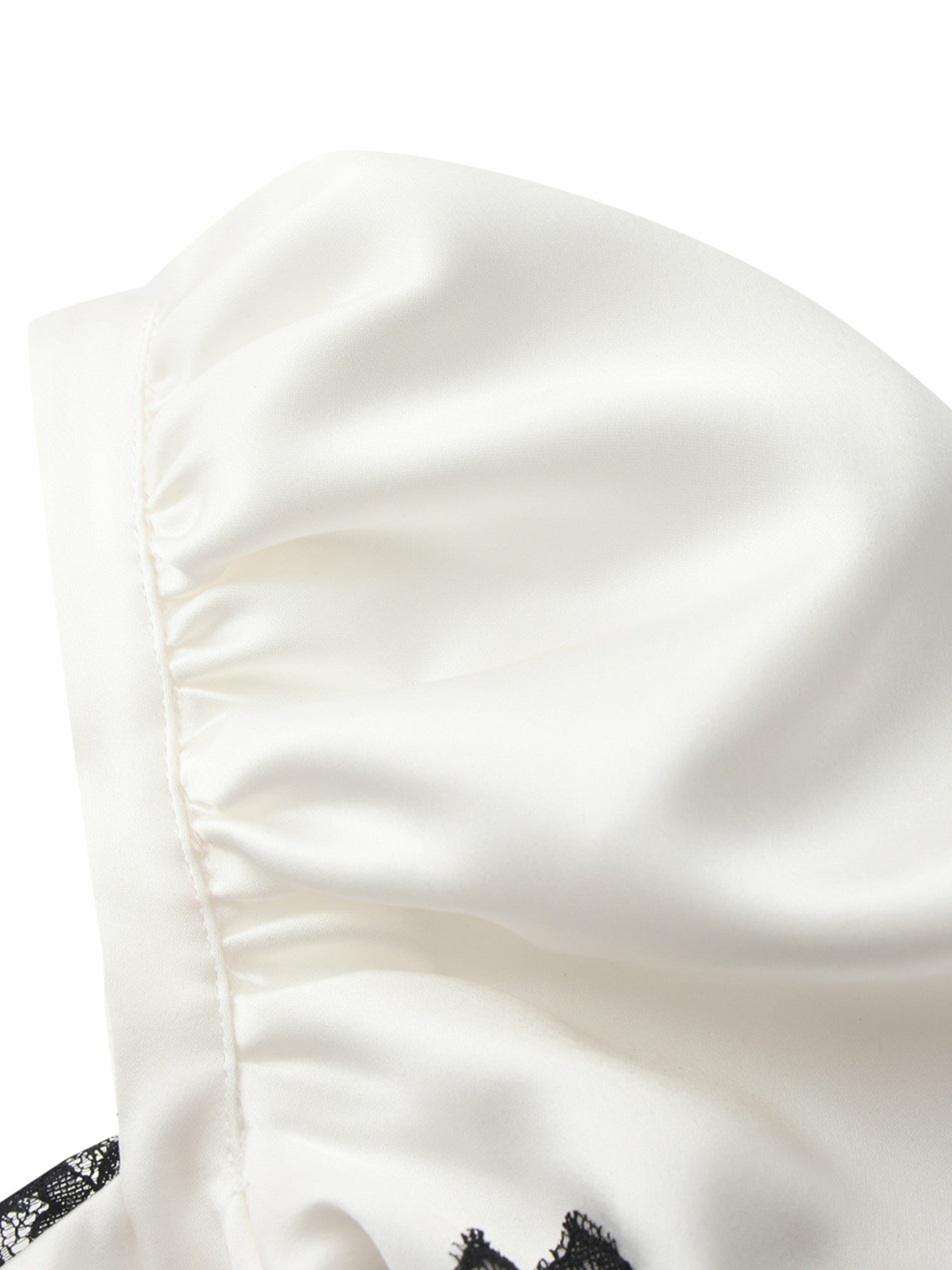Nana Jacqueline Natalia Puff Sleeve White Satin Mini Dress White