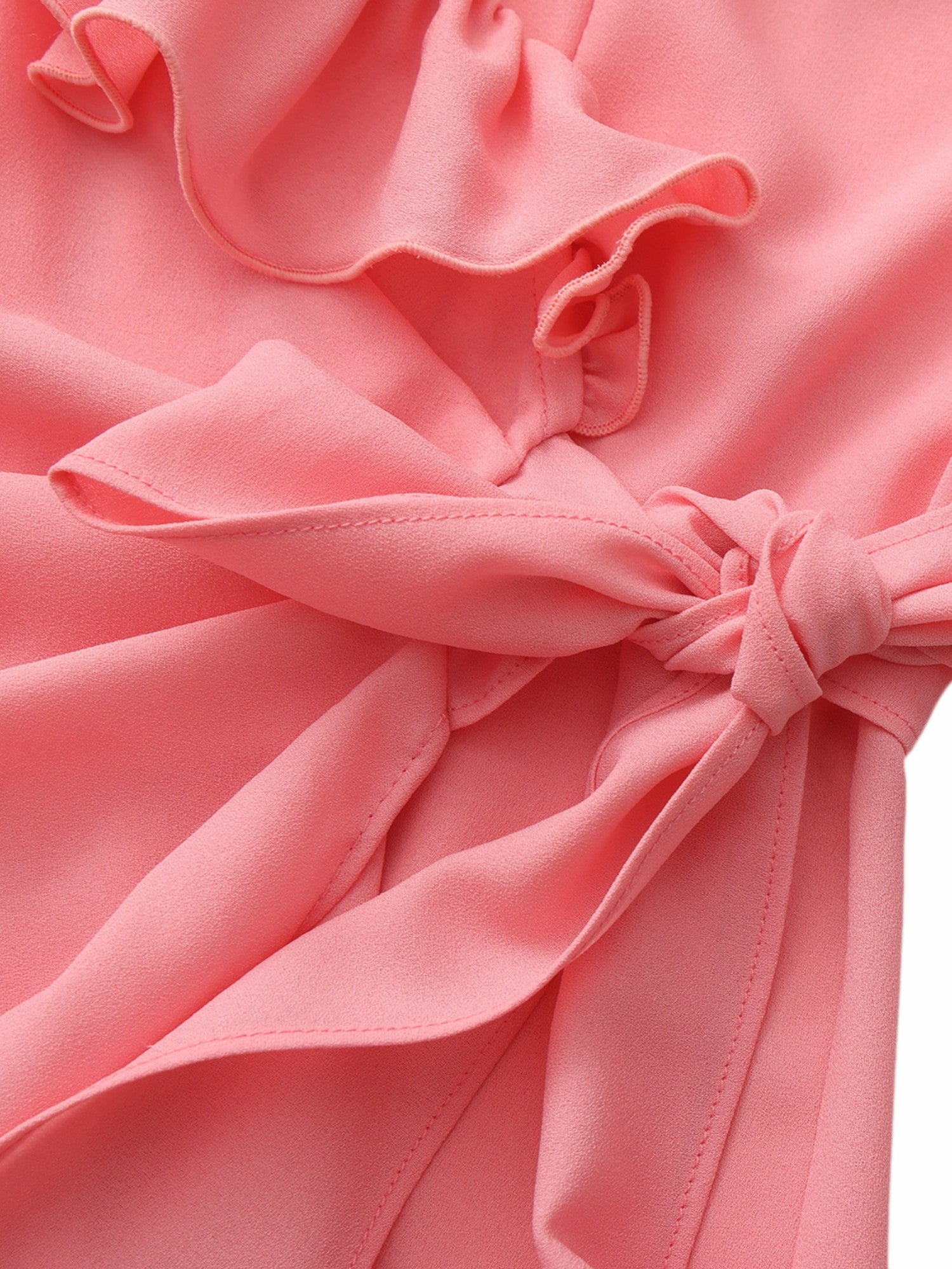 Nana Jacqueline Charlotte Ruffle V-Neck Pink Dress Pink