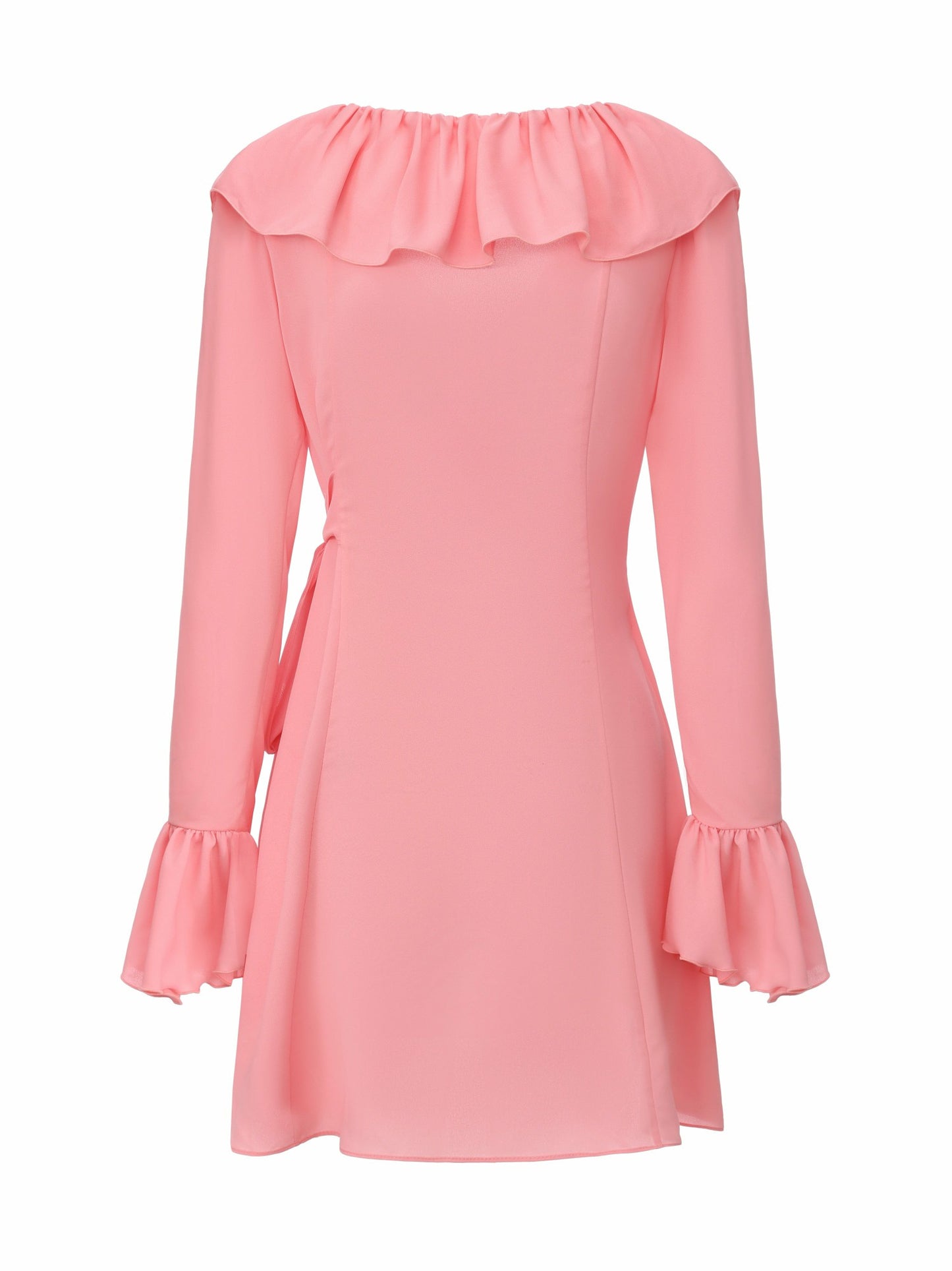 Nana Jacqueline Charlotte Ruffle V-Neck Pink Dress Pink