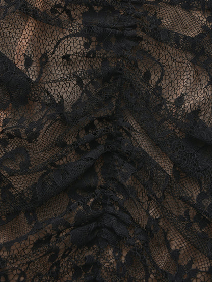 Nana Jacqueline Mara Crystal-Strap Ruched Black Dress Black