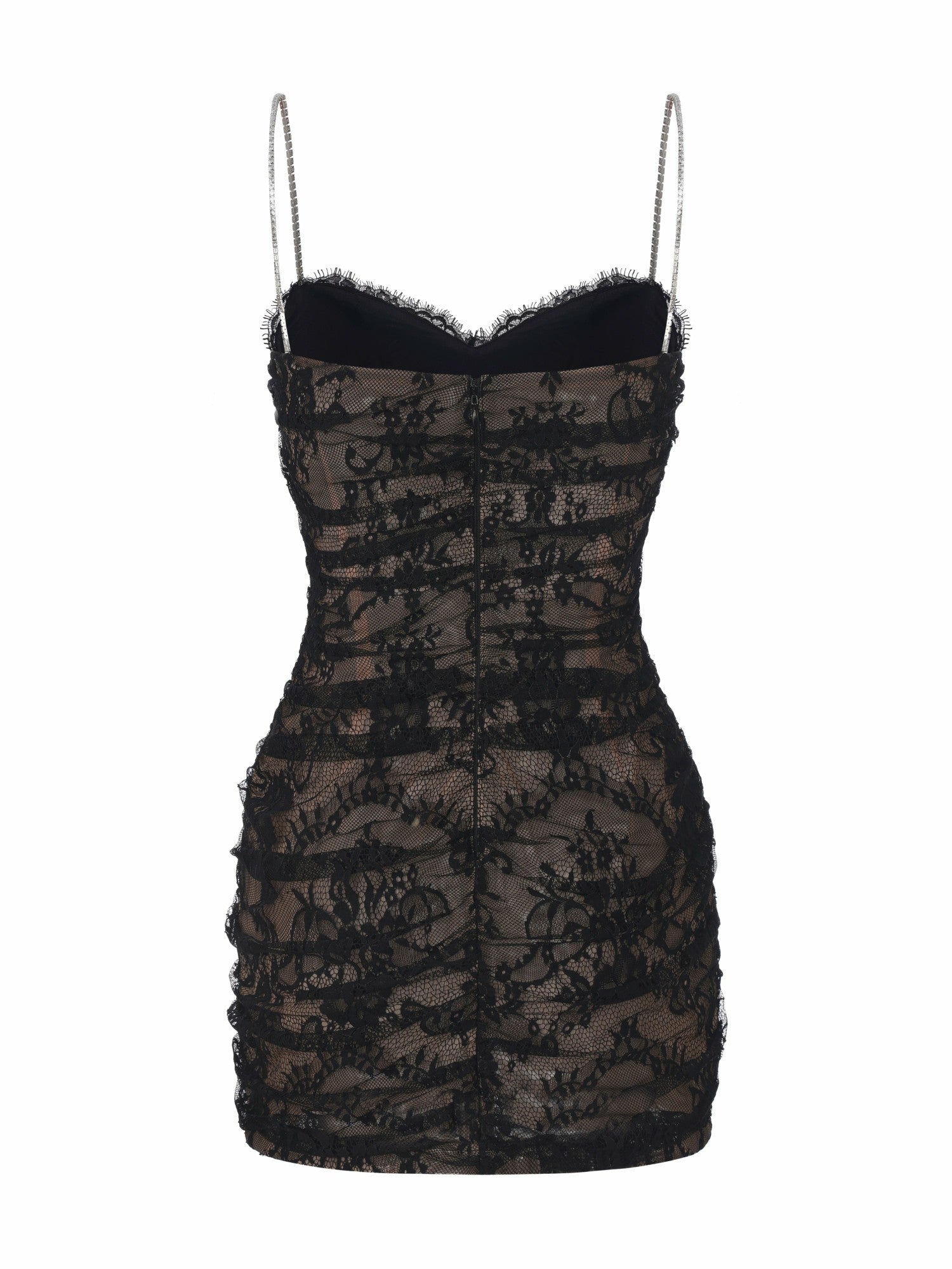 Nana Jacqueline Mara Crystal-Strap Ruched Black Dress Black