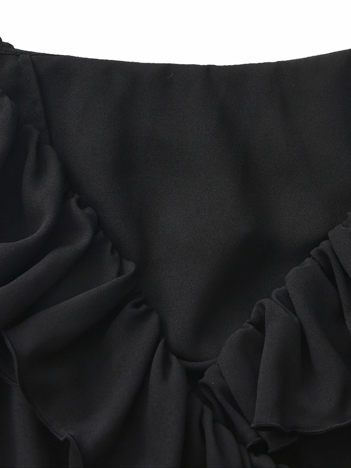 Nana Jacqueline Charlotte Ruffle V-Neck Black Dress Black