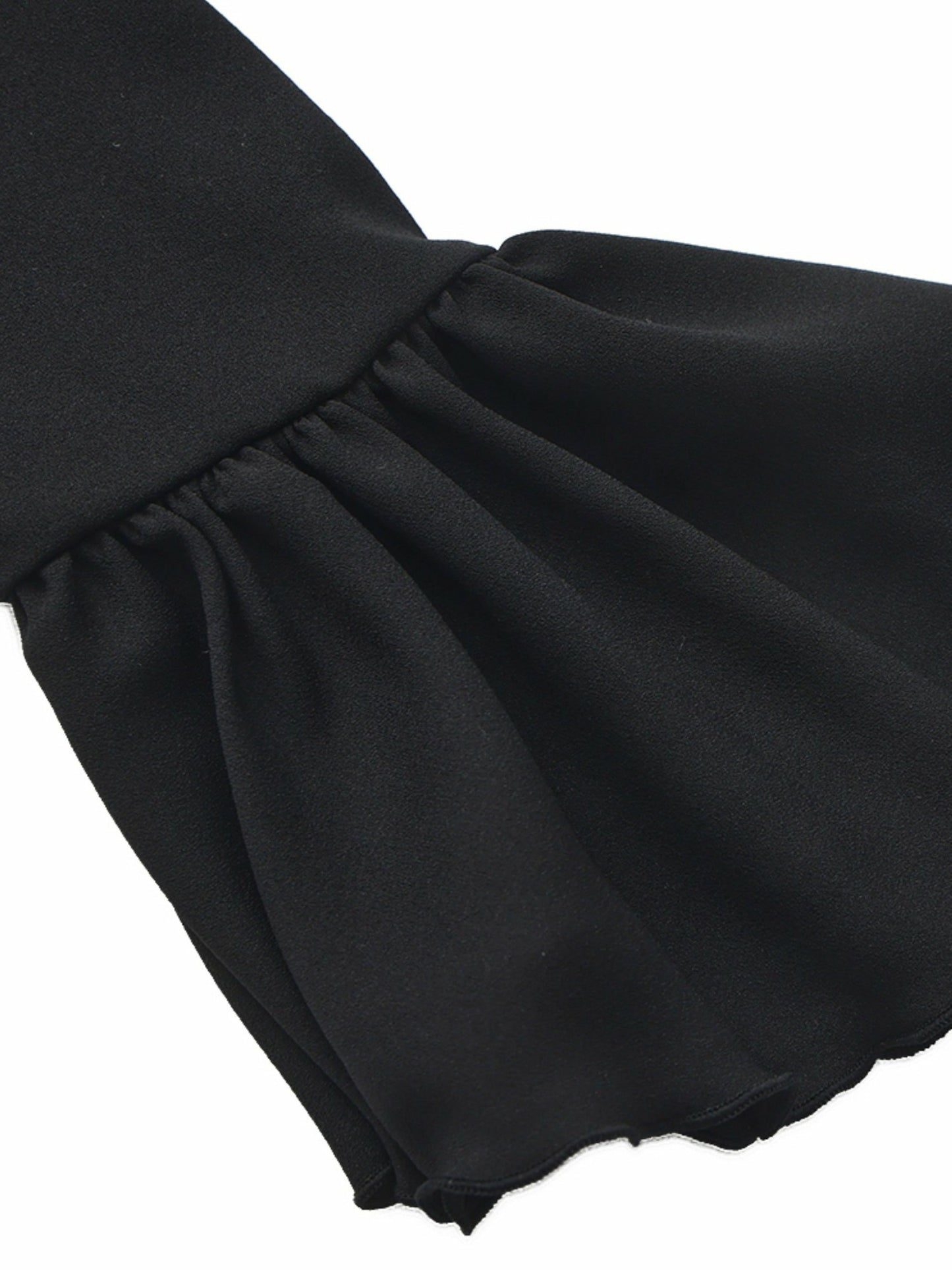 Nana Jacqueline Charlotte Ruffle V-Neck Black Dress Black