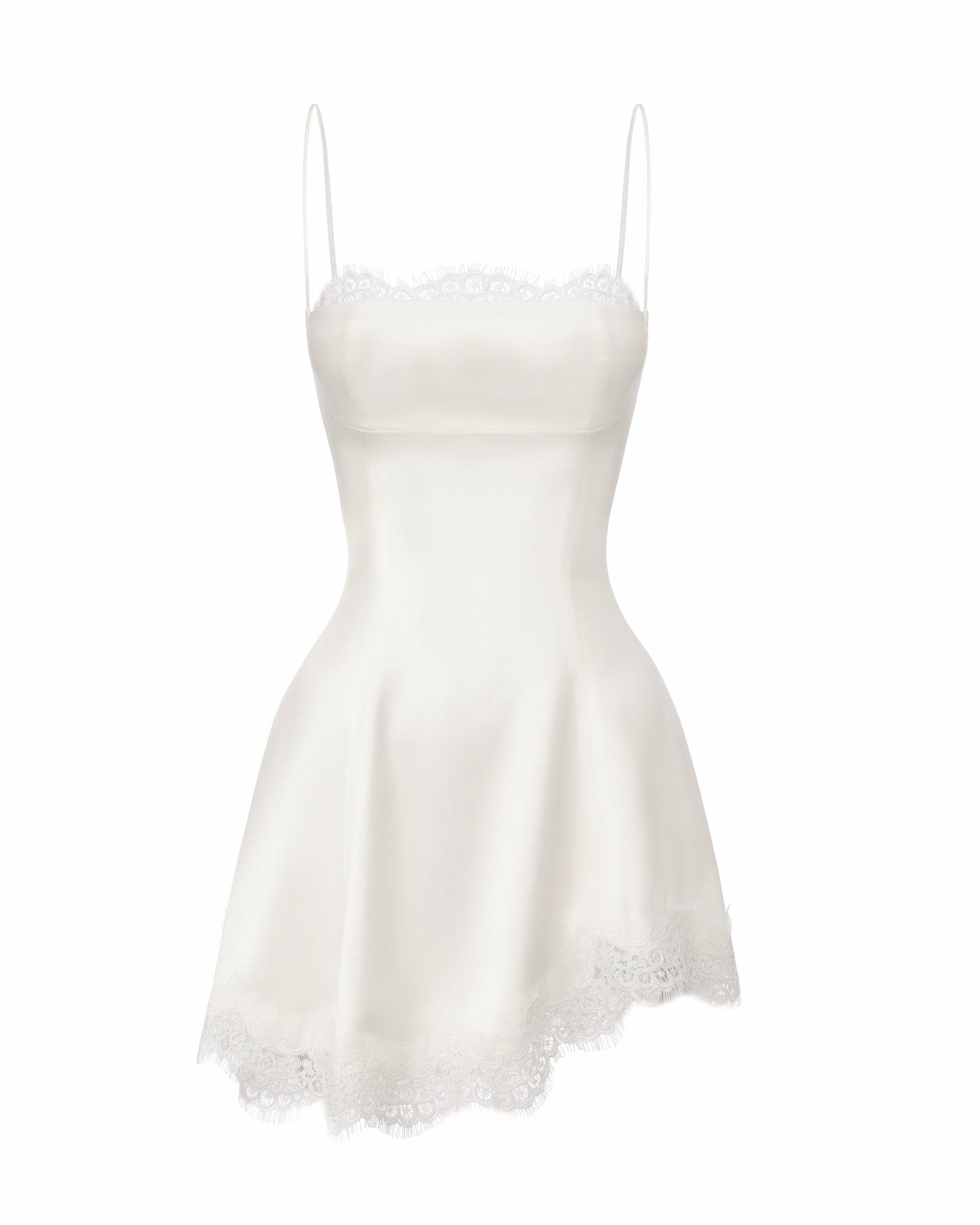 Nana Jacqueline Marilyn Satin Mini Dress: White Mini Dress for Bridal Shower White
