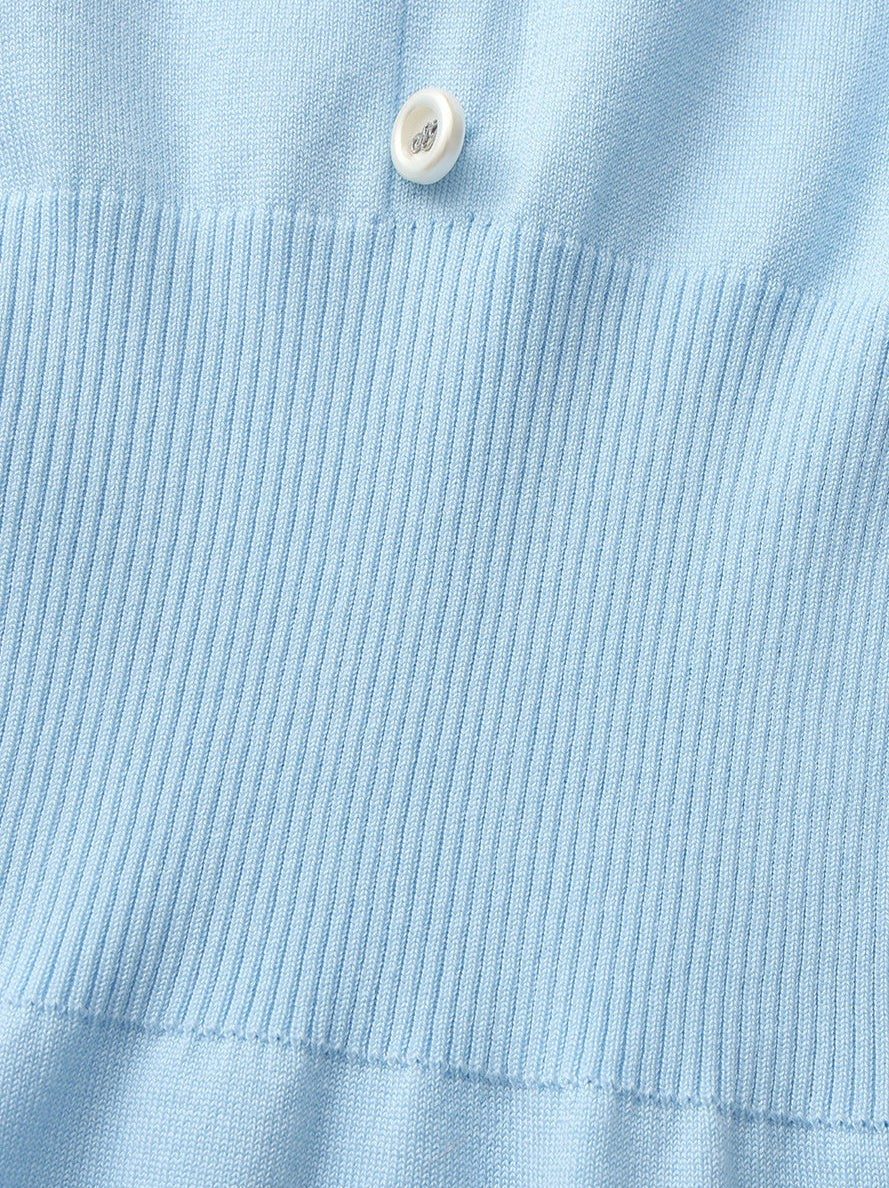 Nana Jacqueline Light Blue Contrast-Trim Knit Mini Dress Light Blue