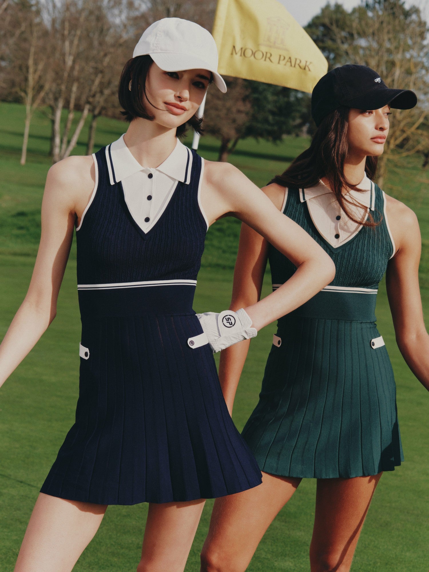 Nana Jacqueline Navy Colorblock Knit Dress with Faux Pleated Skirt Navy