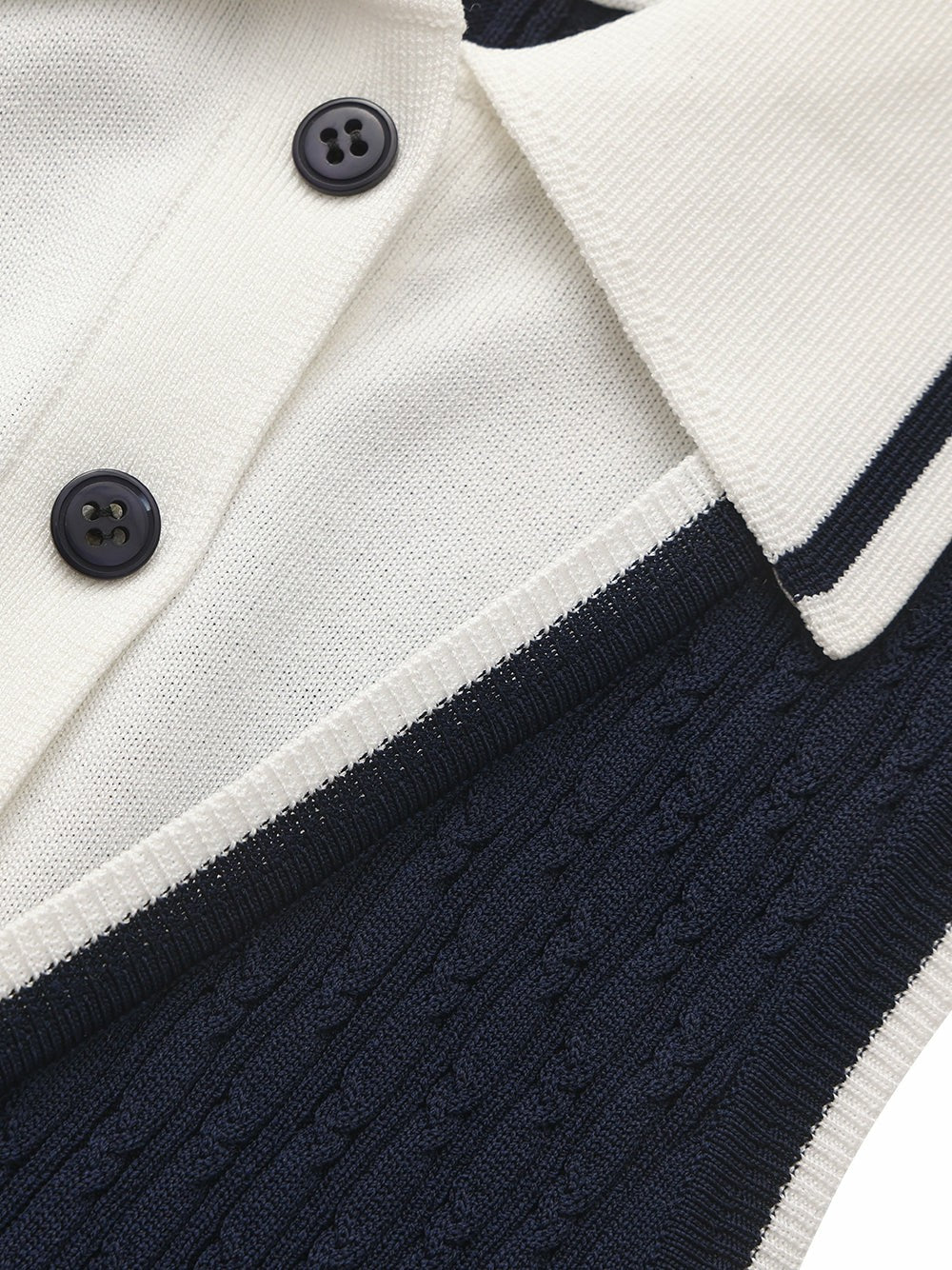Nana Jacqueline Navy Colorblock Knit Dress with Faux Pleated Skirt Navy