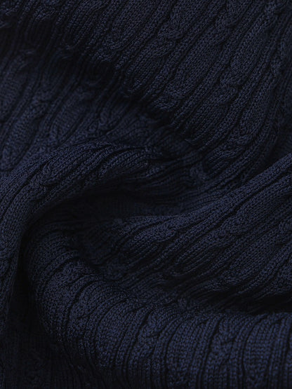 Nana Jacqueline Navy Colorblock Knit Dress with Faux Pleated Skirt Navy