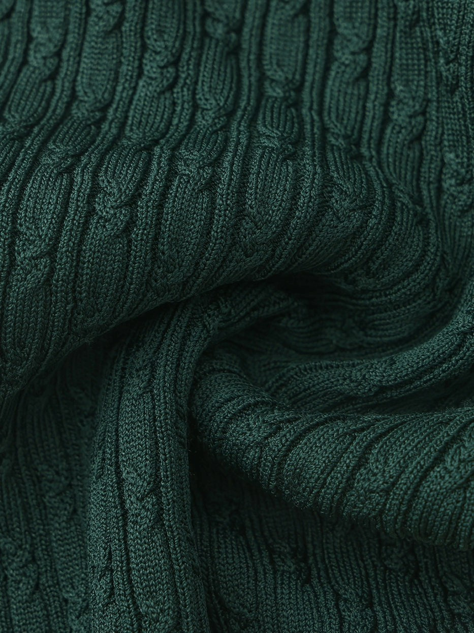 Nana Jacqueline Deep Green Colorblock Knit Dress with Faux Pleated Skirt Green