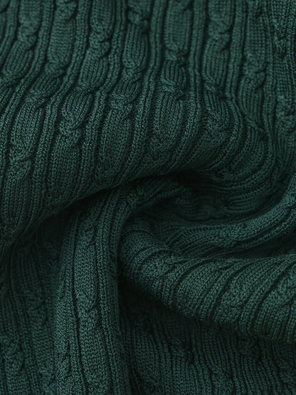 Nana Jacqueline Deep Green Colorblock Knit Dress with Faux Pleated Skirt Green