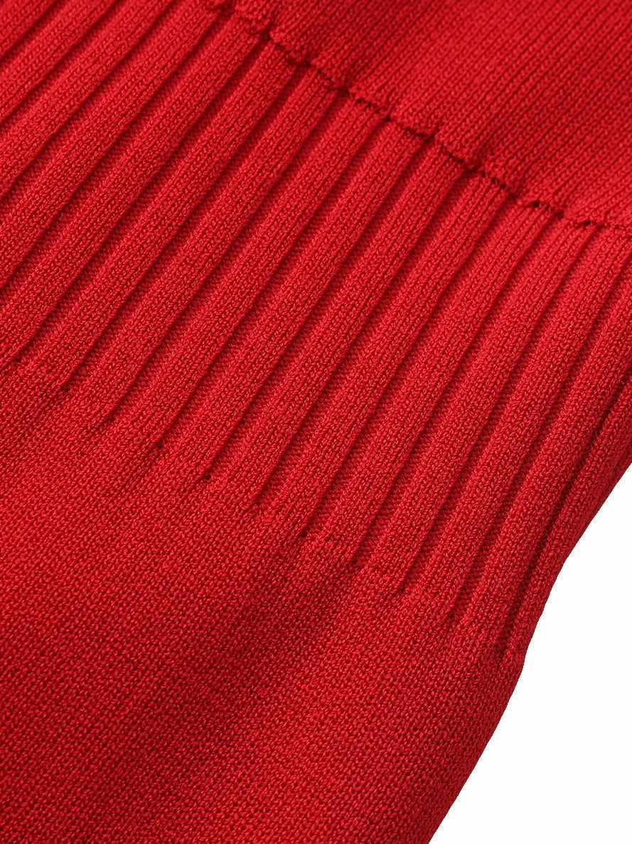 Nana Jacqueline Red Contrast Halter Knit Mini Dress Red