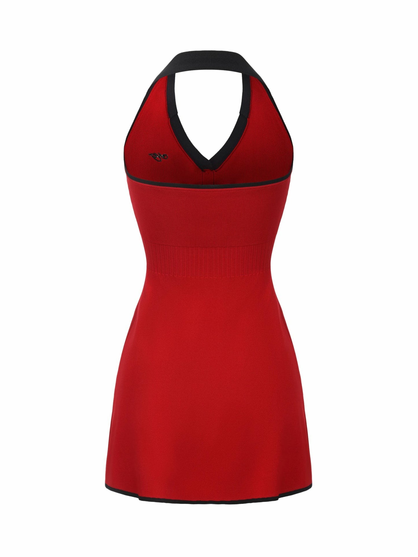 Nana Jacqueline Red Contrast Halter Knit Mini Dress Red