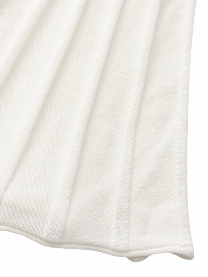 Nana Jacqueline White Reverse Halter Knit Flared Dress White