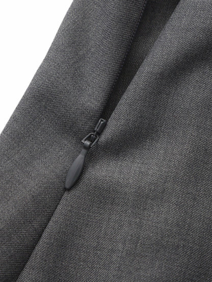 Nana Jacqueline Grey Tailored Mini Dress with Crystal Bow Grey