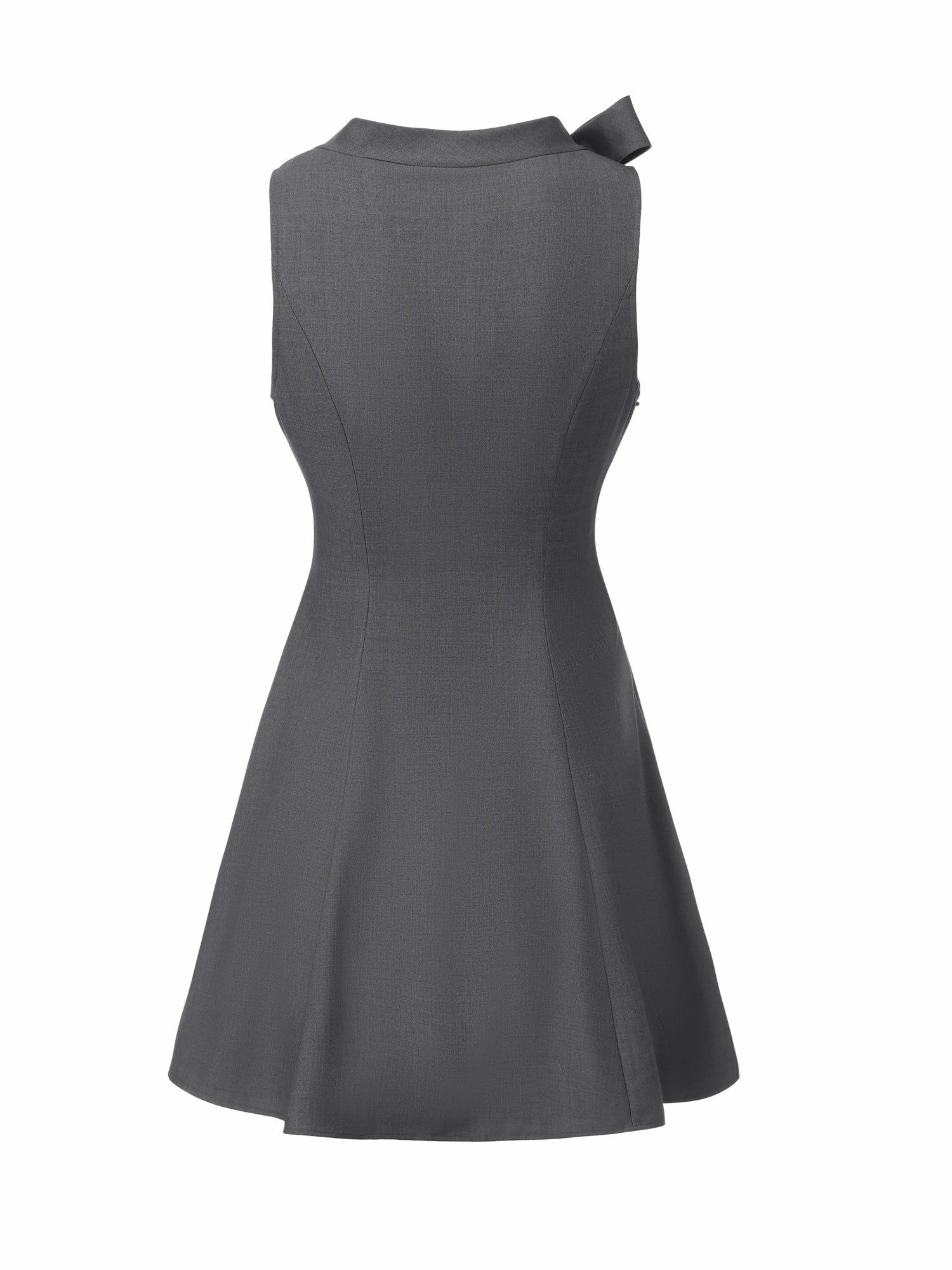 Nana Jacqueline Grey Tailored Mini Dress with Crystal Bow Grey
