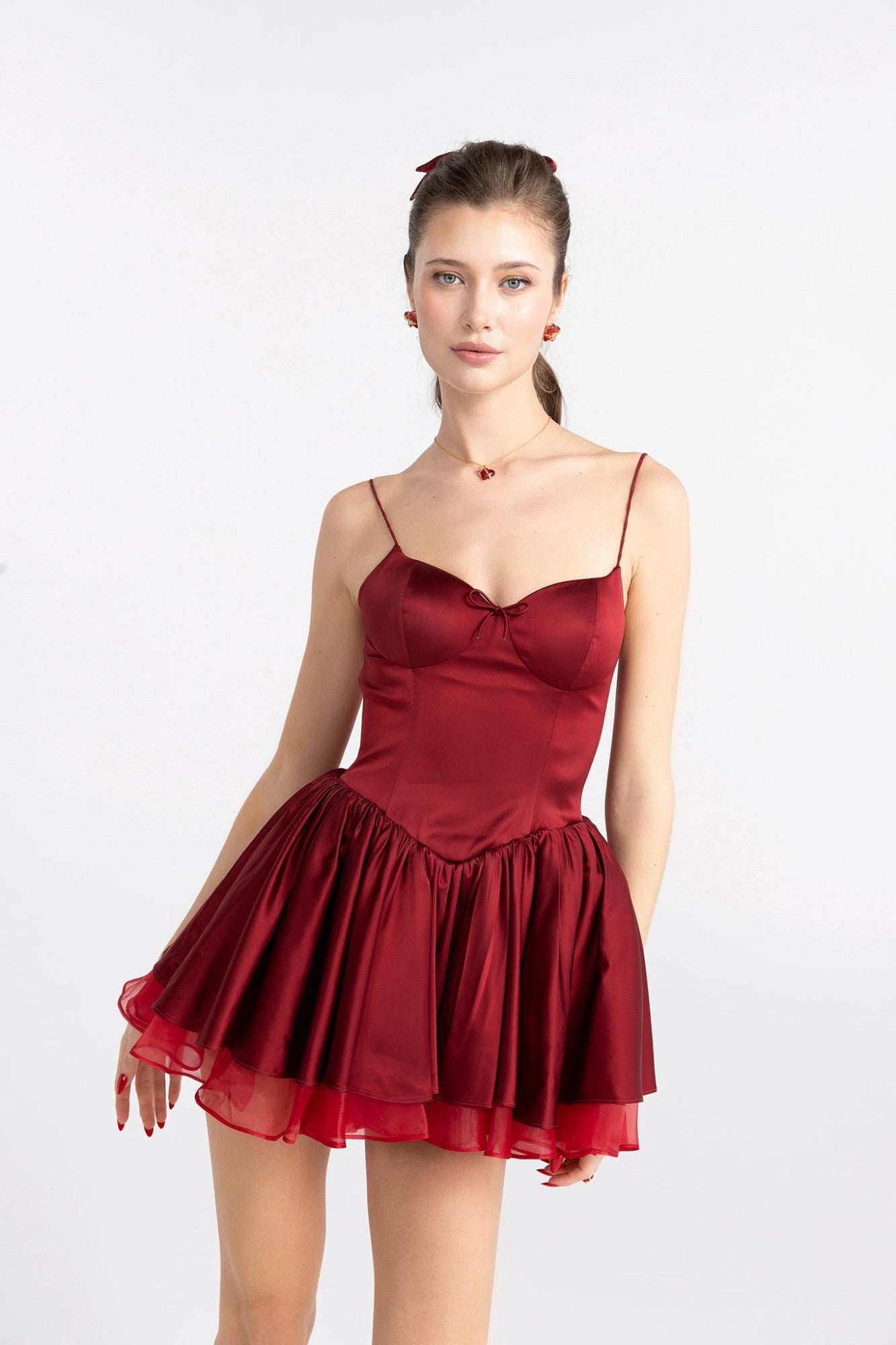 Nana Jacqueline Veronica Backless Mini Dress: Red Mini Dress for Birthday Red