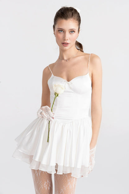 Nana Jacqueline Veronica Backless Mini Dress: White Mini Dress for Bridal Shower White