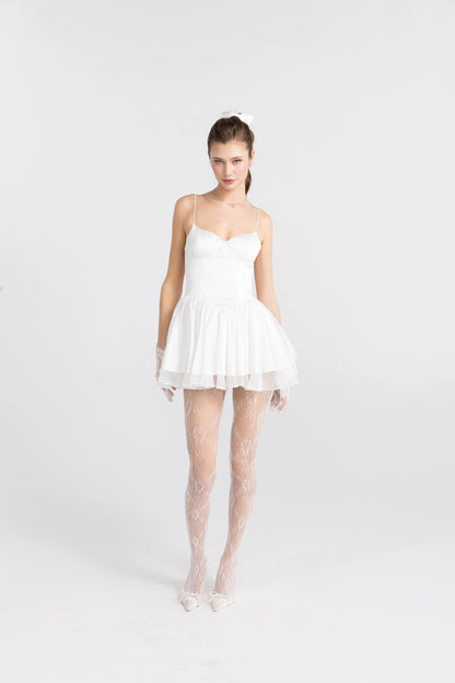 Nana Jacqueline Veronica Backless Mini Dress: White Mini Dress for Bridal Shower White