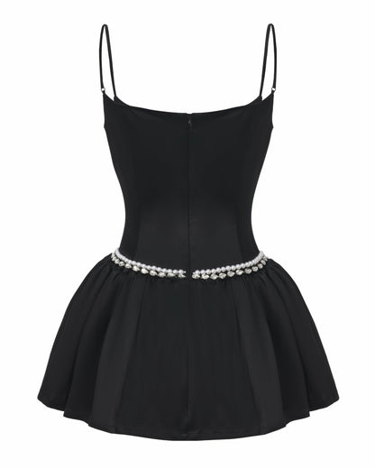 Nana Jacqueline Bella Pearl Mini Dress: Black Mini Dress for Birthday Celebration Black