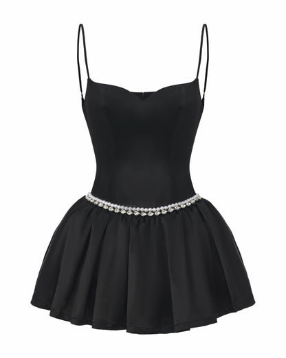 Nana Jacqueline Bella Pearl Mini Dress: Black Mini Dress for Birthday Celebration Black