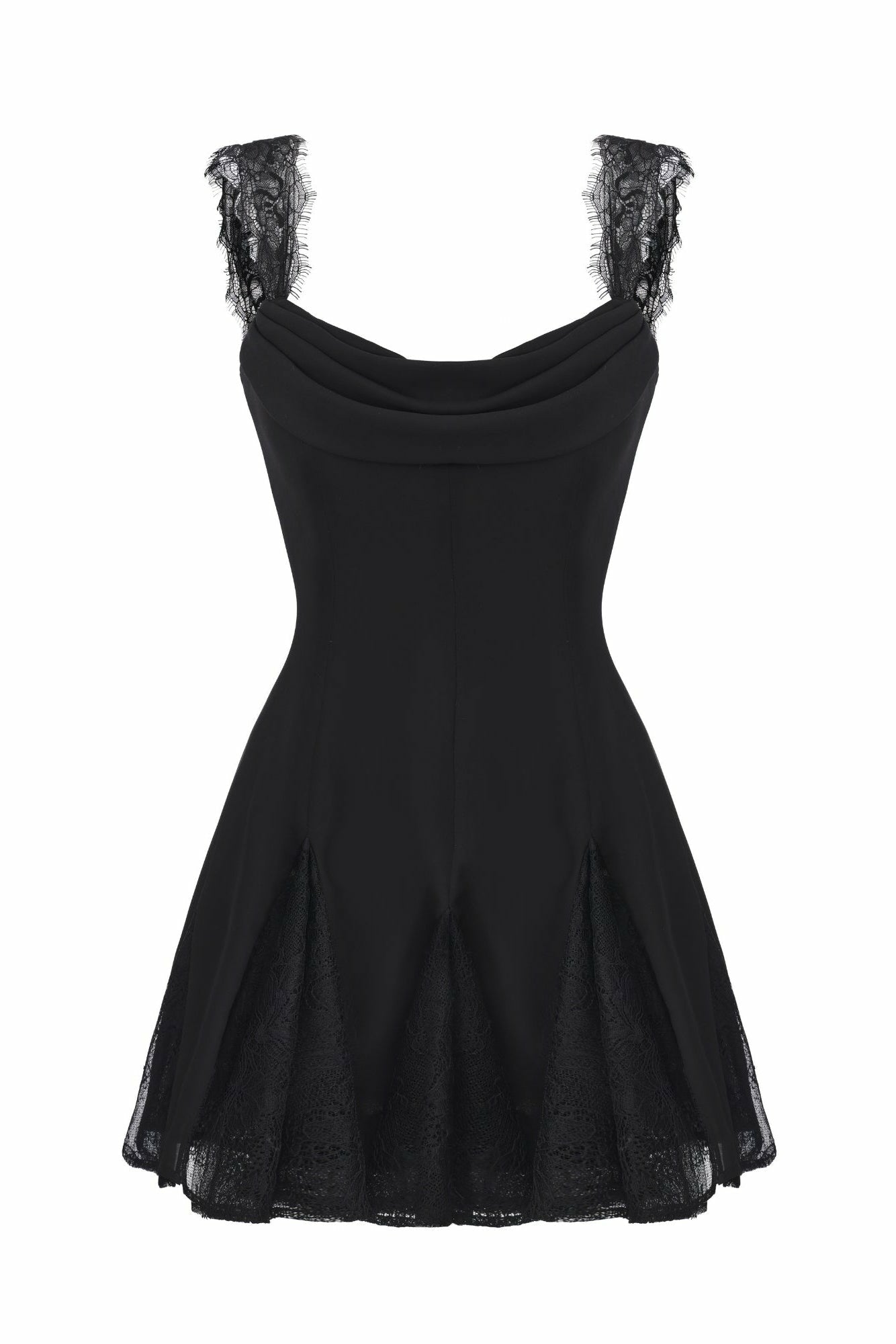 Nana Jacqueline Elizabeth Lace Mini Dress: Black Mini Dress for Cocktail Party Black