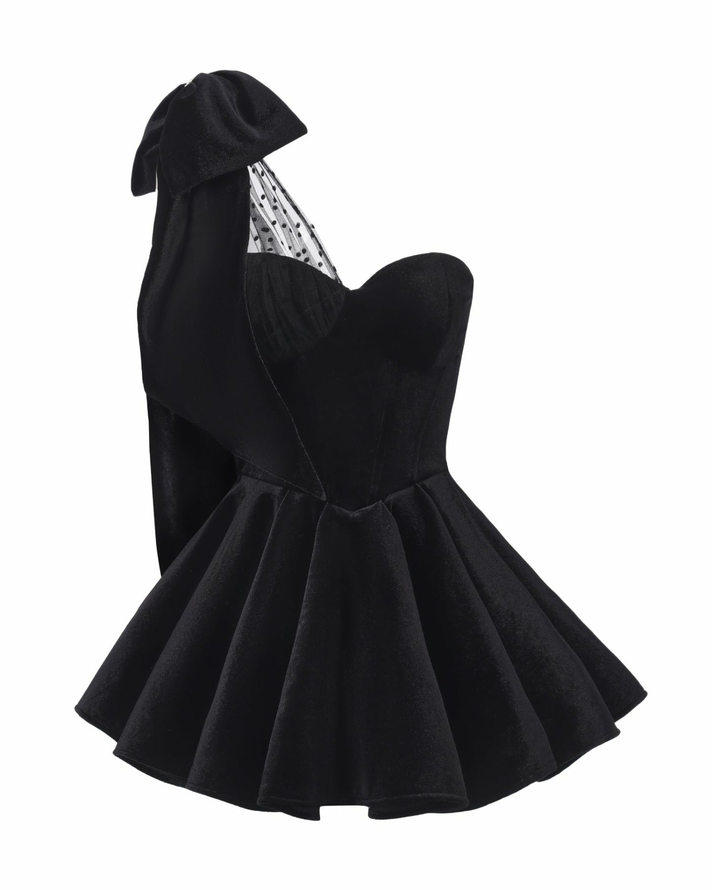 Nana Jacqueline Zephina Velvet Mini Dress: Black Mini Dress for Cocktail Party Black