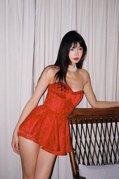 Nana Jacqueline Airina Dress: Red Mini Dress for Birthday Celebration Red