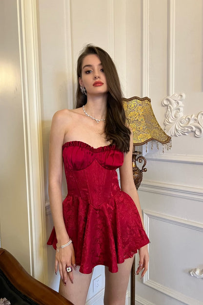 Nana Jacqueline Airina Dress: Red Mini Dress for Birthday Celebration Red
